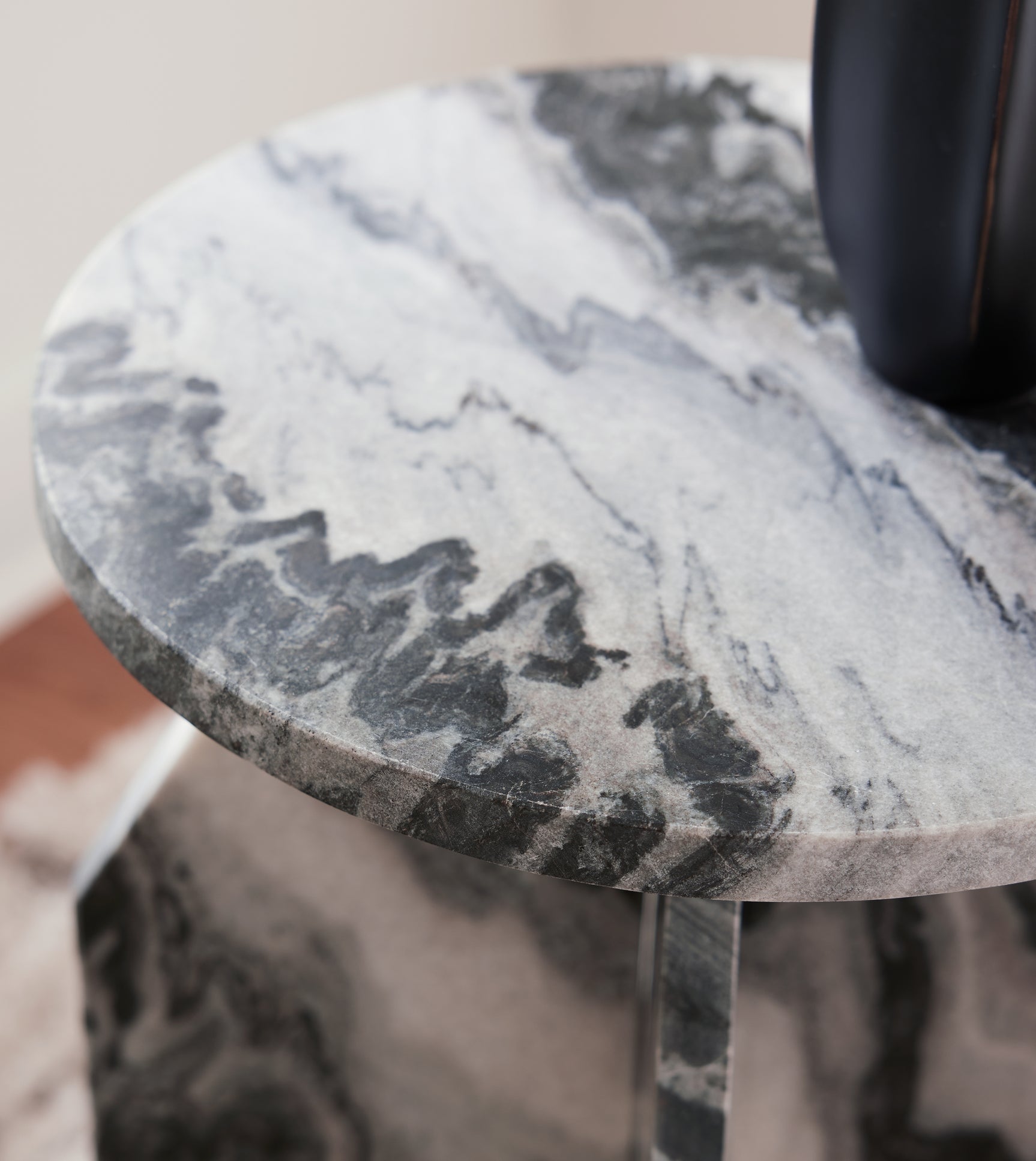 Close-up detail of Wrenlane marble texture and veining