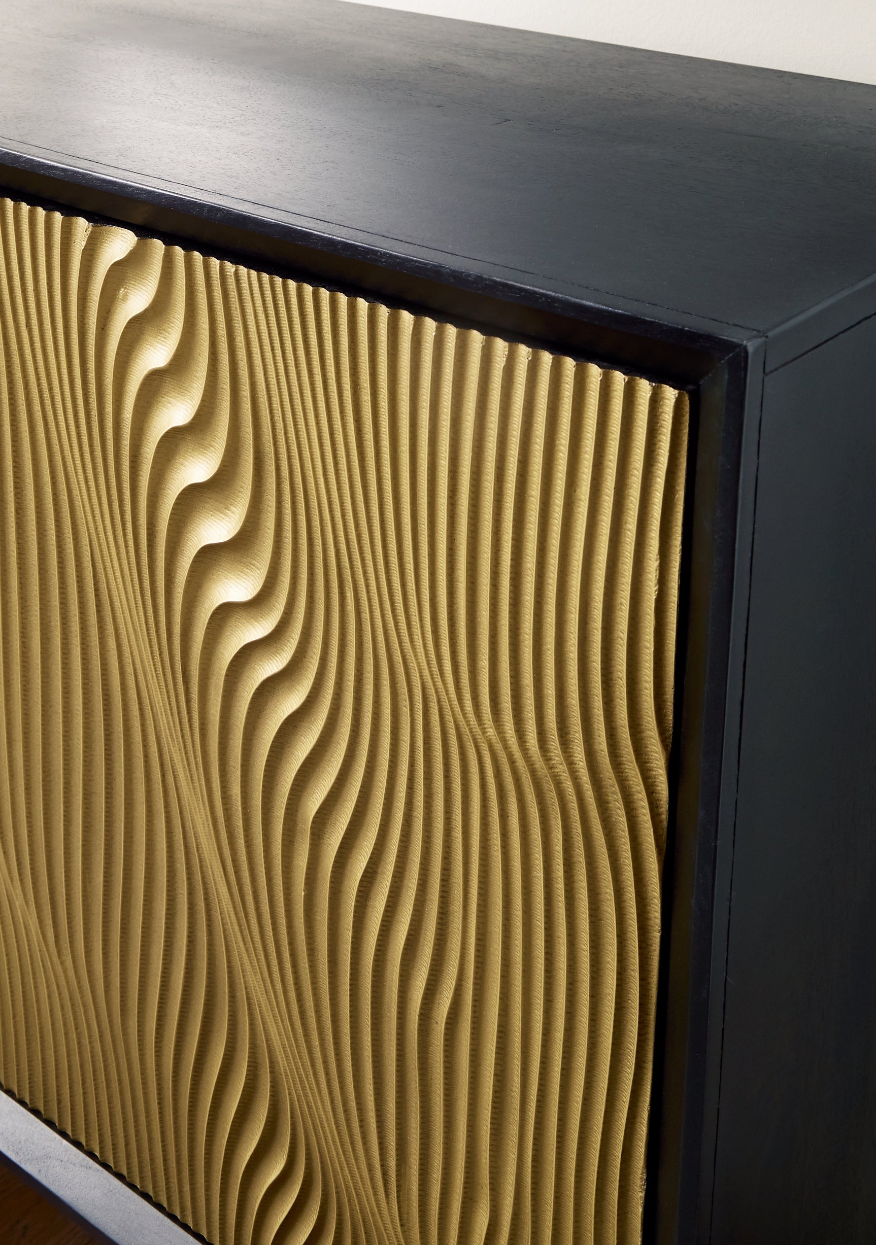 Tayner Accent Cabinet carved door detail