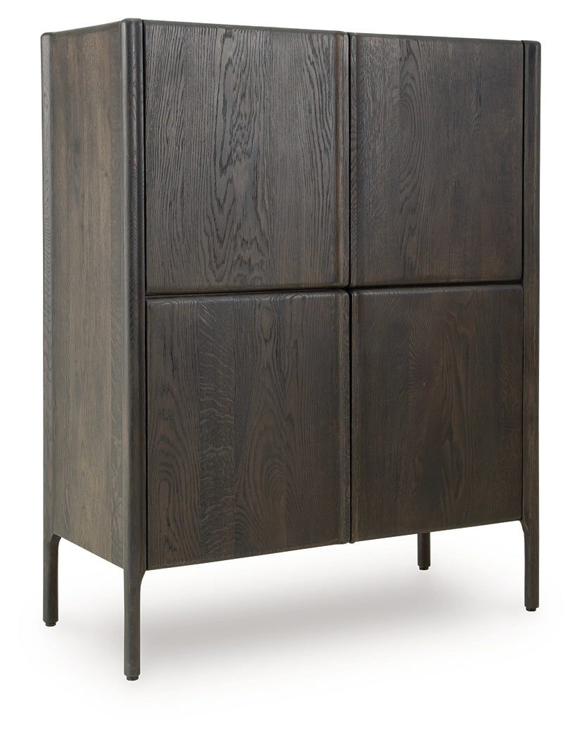 Orsonal Accent Cabinet with doors open showing shelves