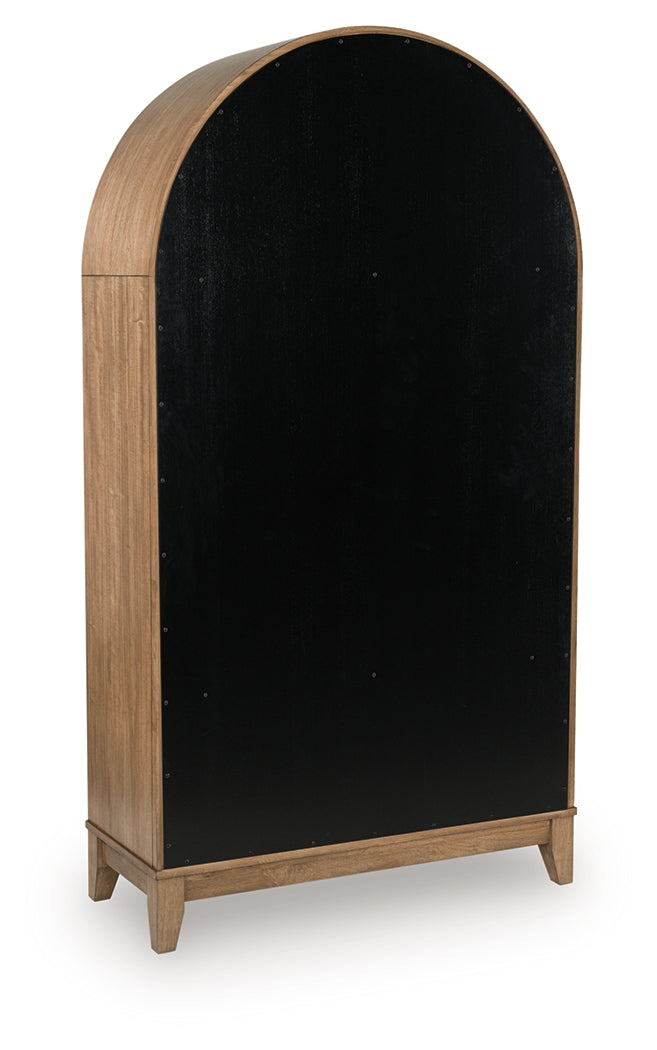 Dagandale Accent Cabinet back view showing wood finish