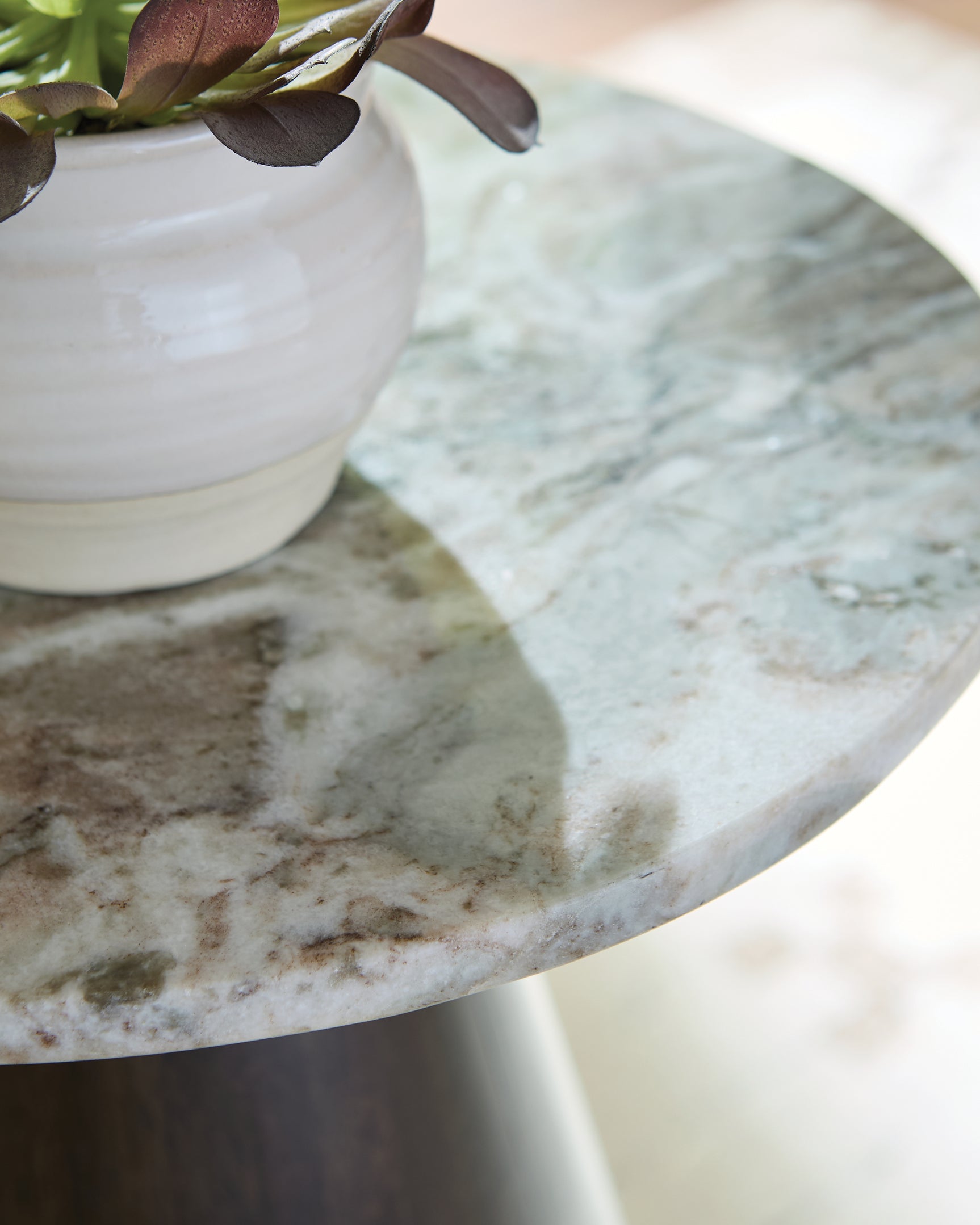 Close-up detail of marble top surface