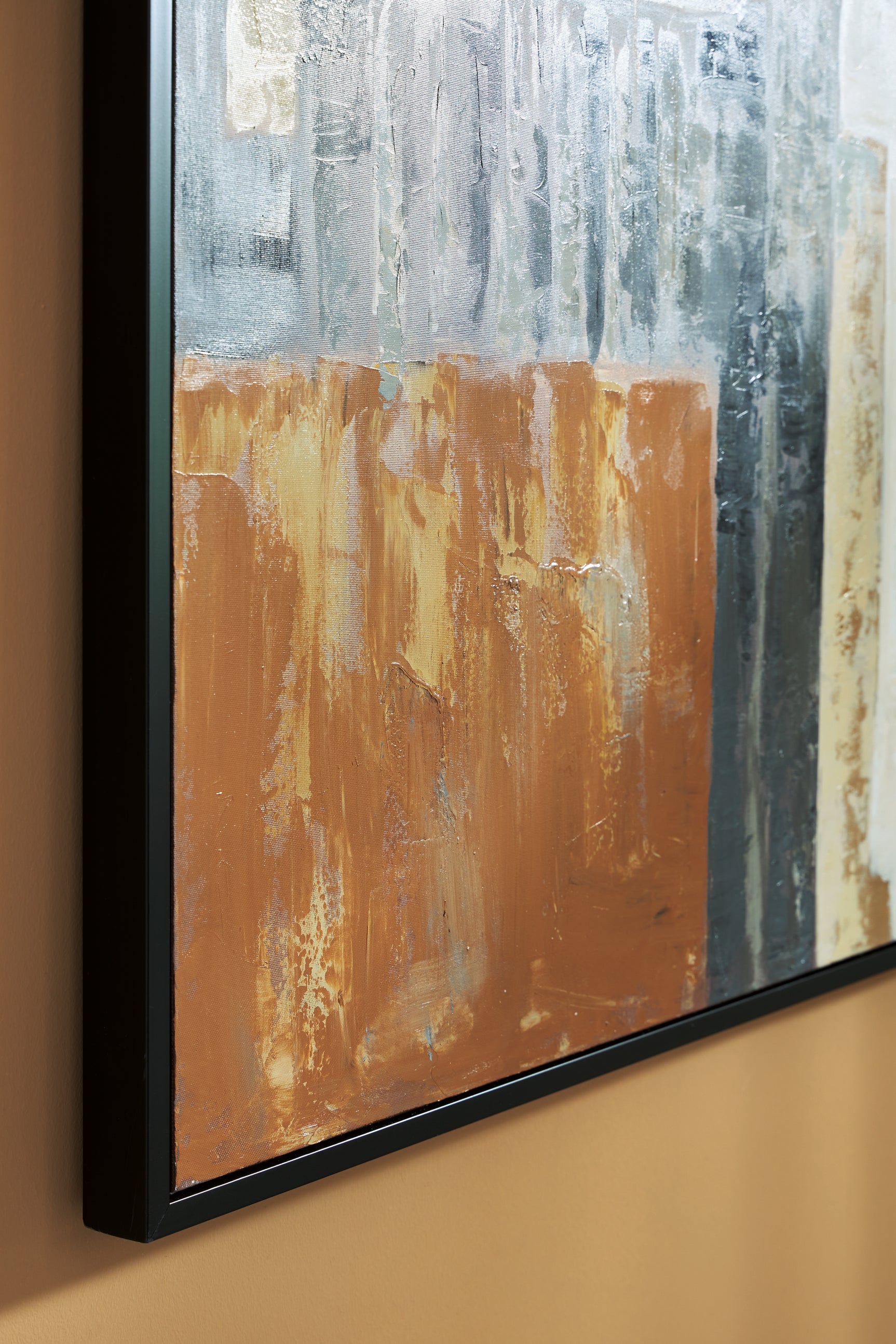 Howford wall art corner detail of fabric canvas texture