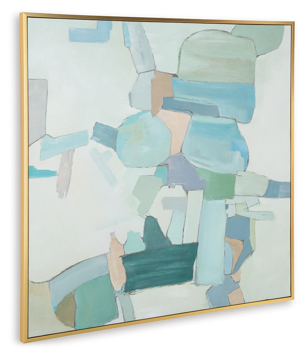 Wynburn White/Blue/Green Wall Art