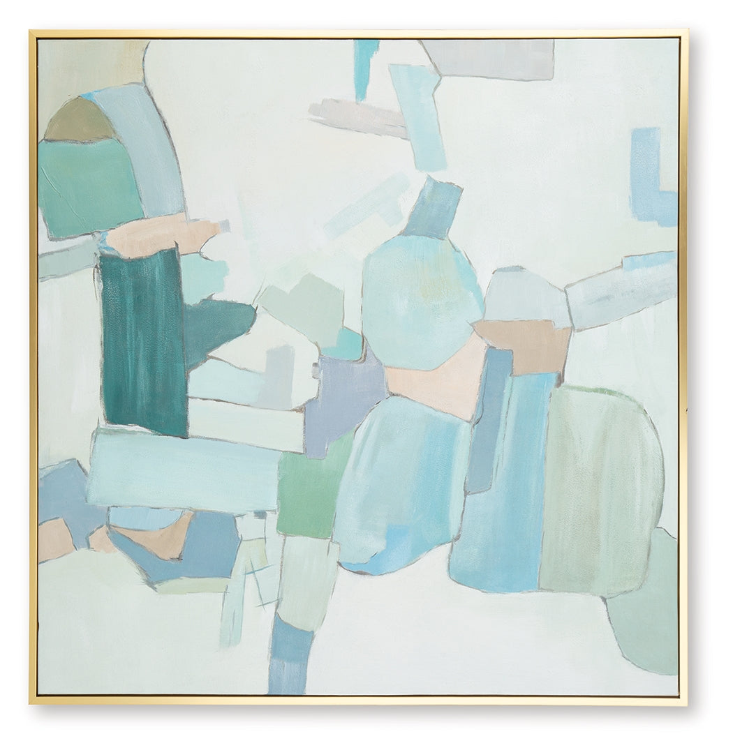Wynburn White/Blue/Green Wall Art