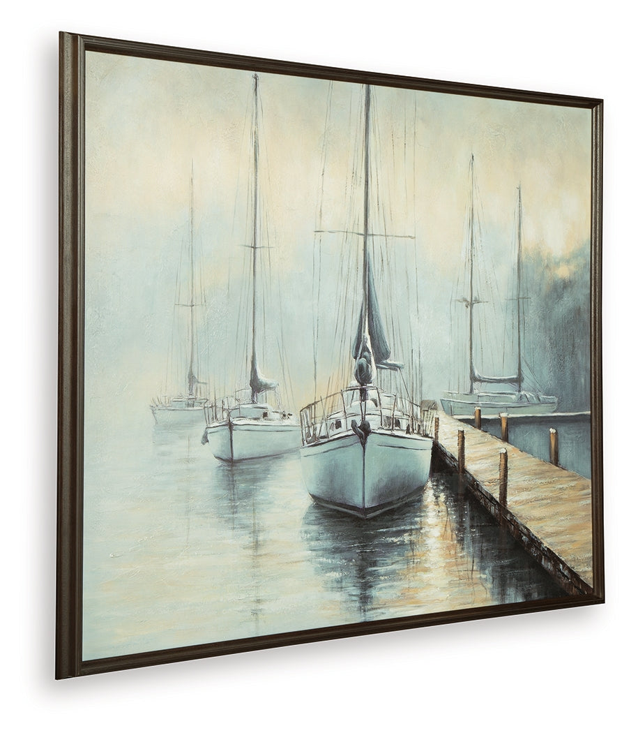 Worthney wall art angled side view showing frame detail