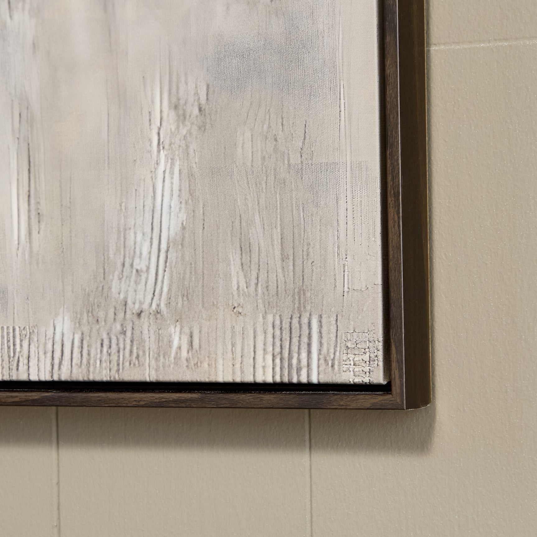 Close-up of hand-painted detail on Junward wall art