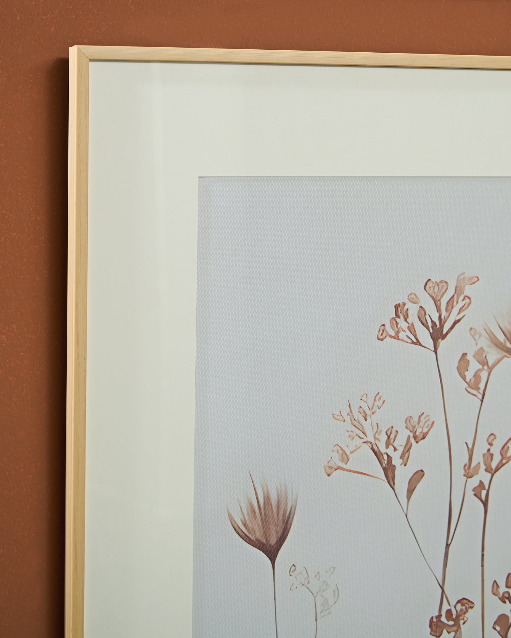 Close-up detail of Chettings floral framed print
