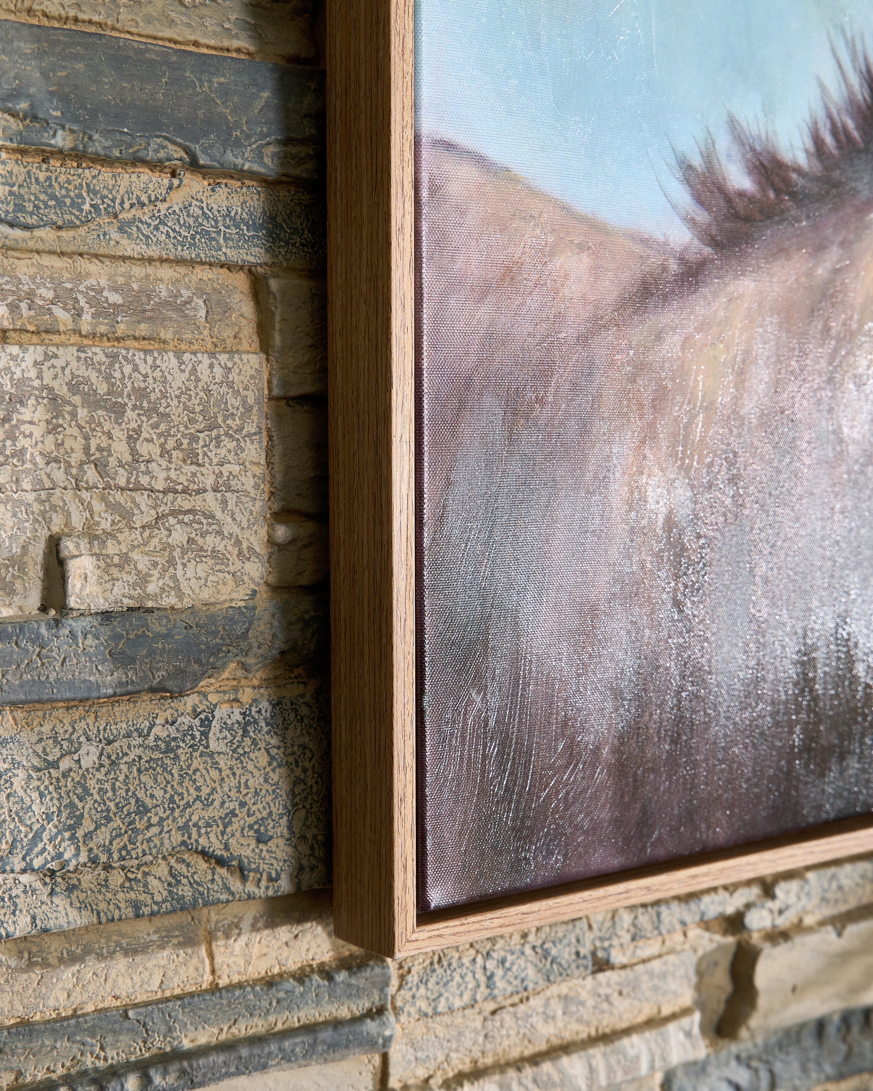 Close-up of hand painted embellishments on Landerton Wall Art