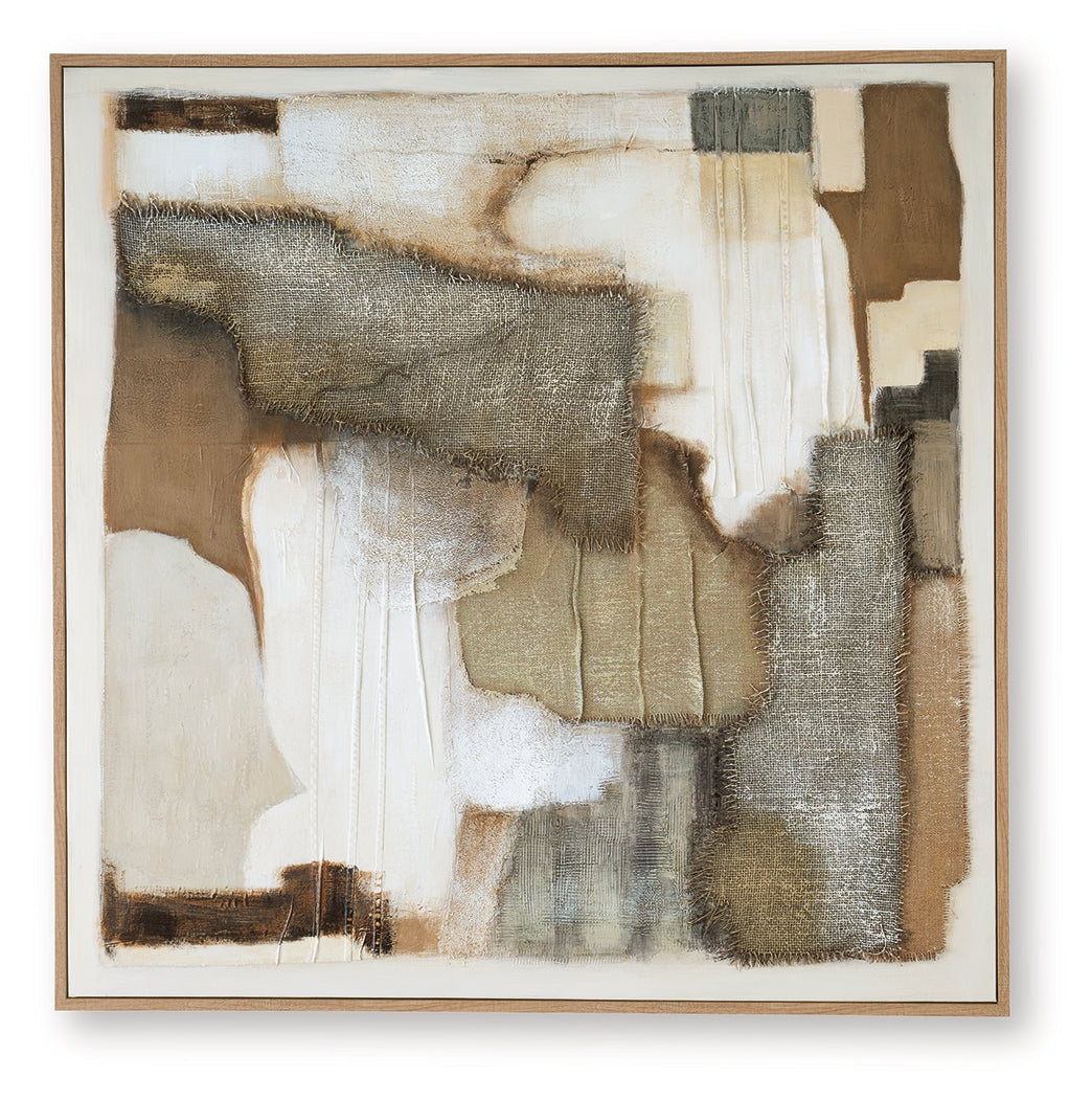 Wylander Abstract Tan Brown Gray Wall Art Gallery Wrapped Canvas