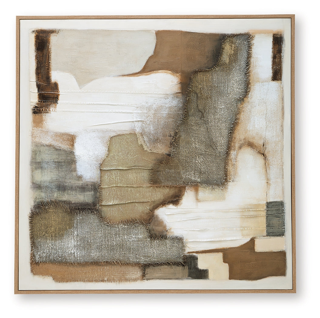 Wylander Abstract Tan Brown Gray Wall Art Gallery Wrapped Canvas