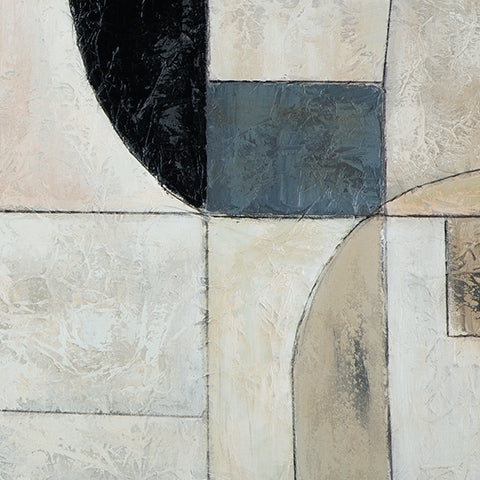 Bexlen tan taupe and black abstract wall art set showing front view