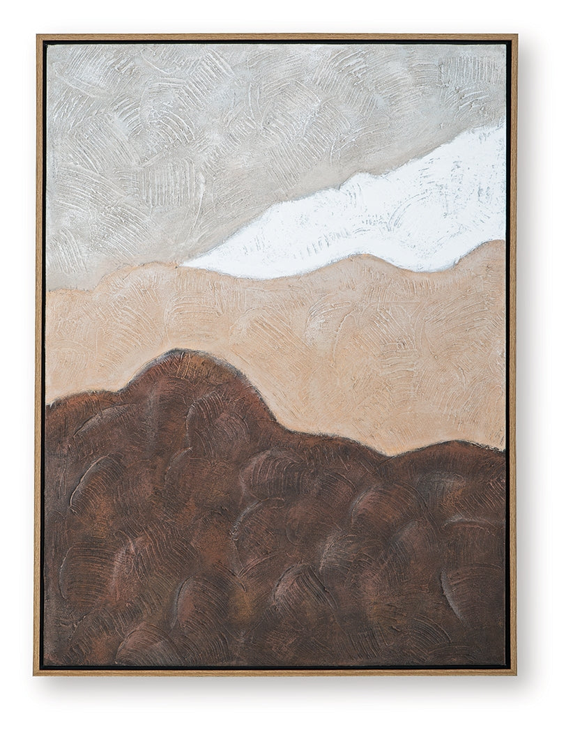 Fanthorne tan brown white wall art angled side view