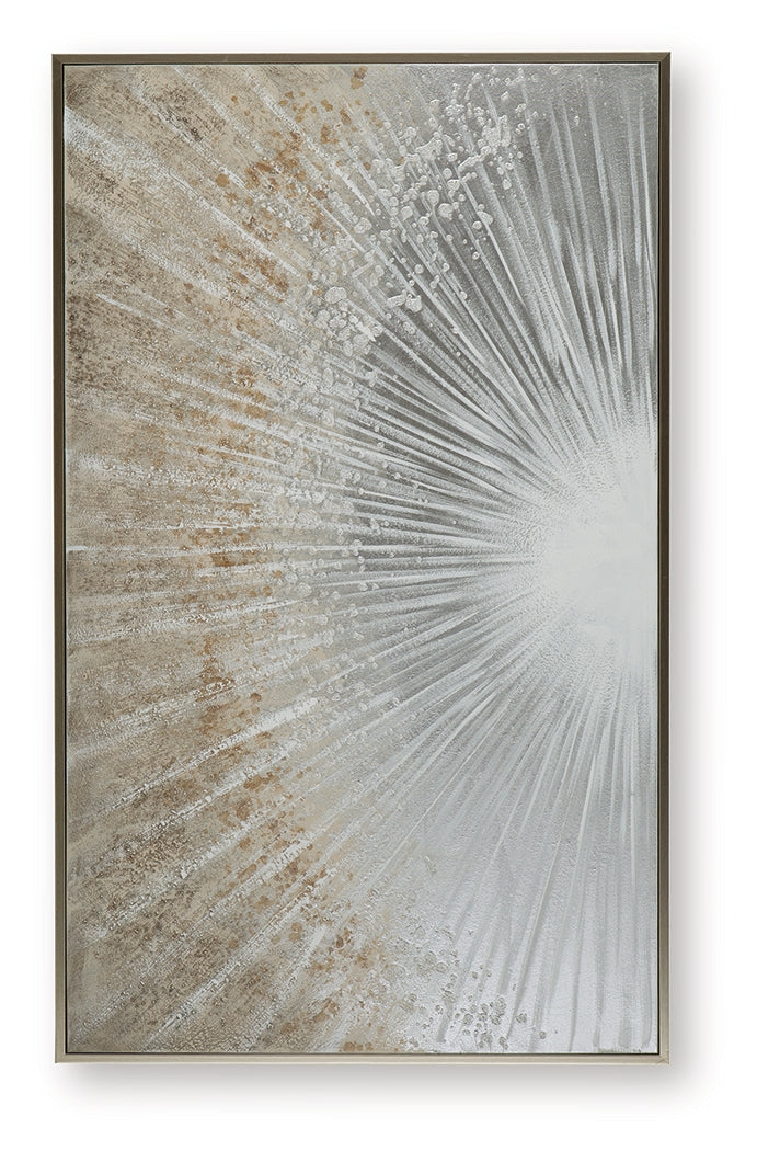 Front view of Waldard wall art showing champagne-colored frame