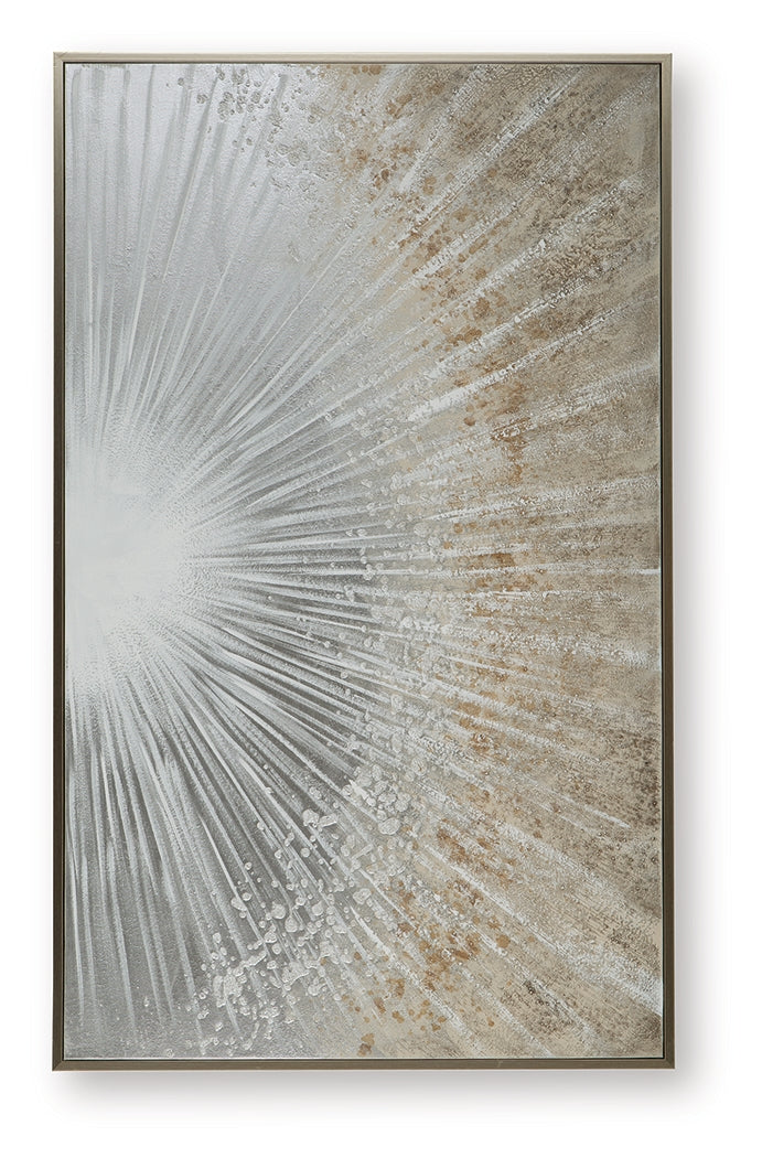 Detailed view of champagne foil and hand-painted accents