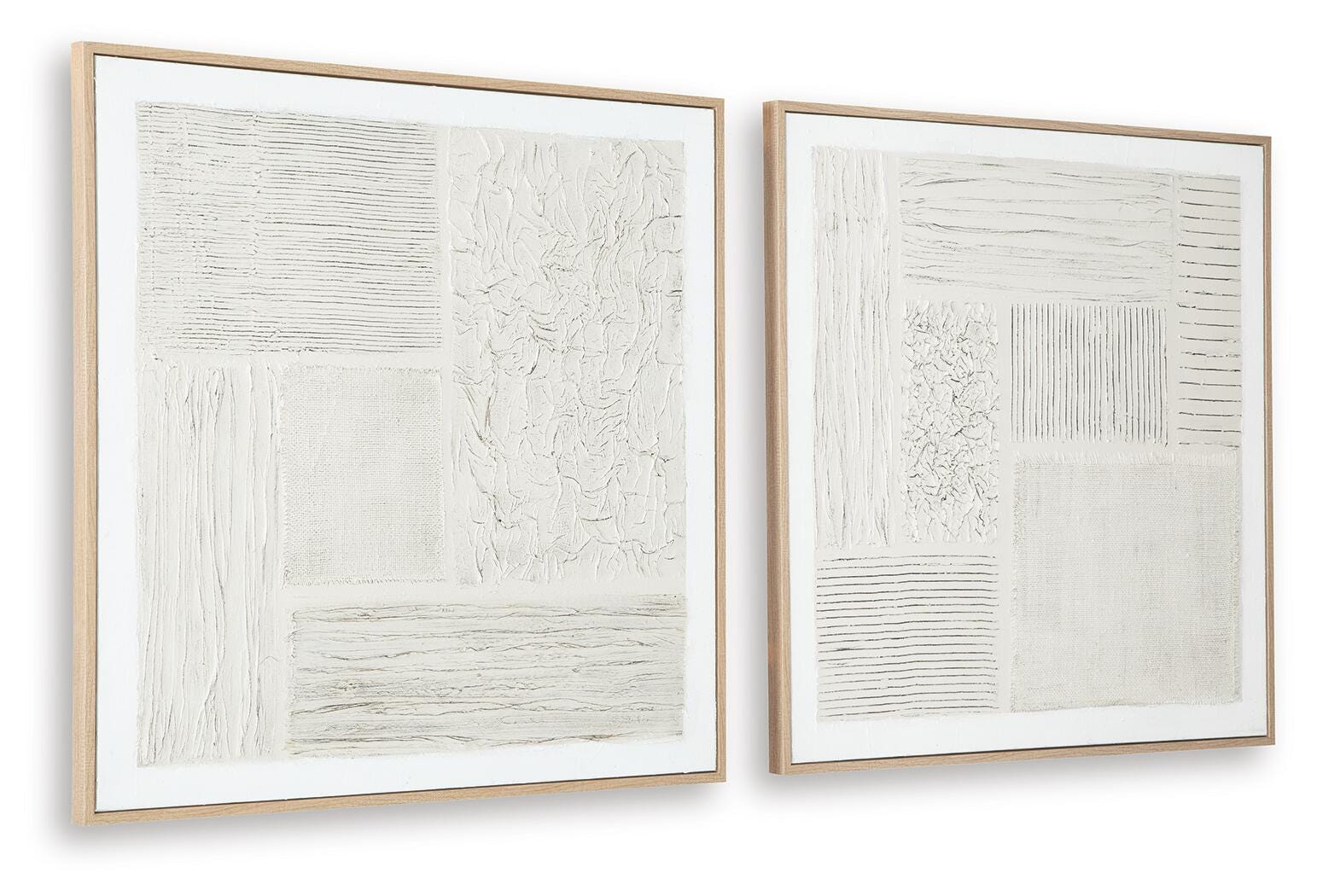 Andorfield Beige/Black/White Wall Art (Set of 2) angled view