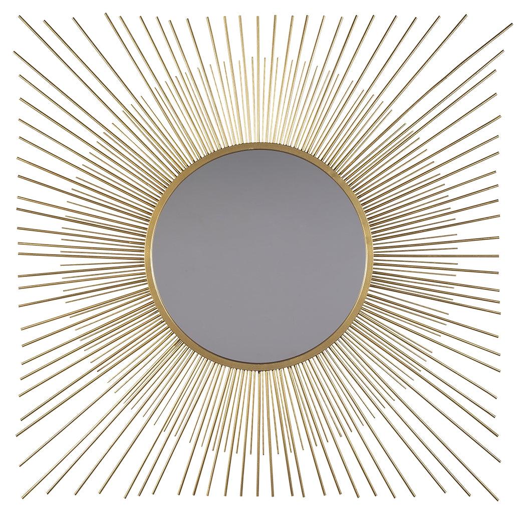 Elspeth Gold Finish Accent Mirror side angle showing depth