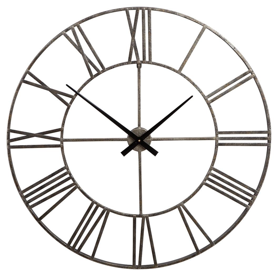 Close-up of Paquita Wall Clock Roman numerals and hands