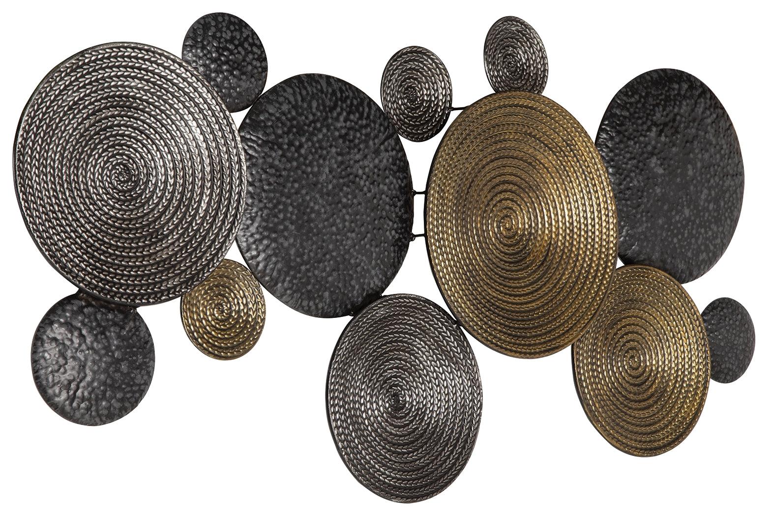 Emsley Multi Wall Decor angled side view showing mixed metal finishes