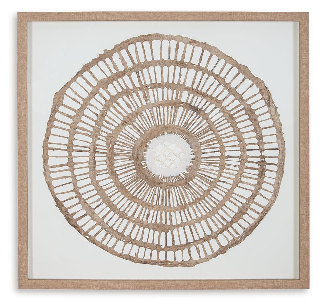 Close-up of Brockham Brown Wall Decor geometric pattern