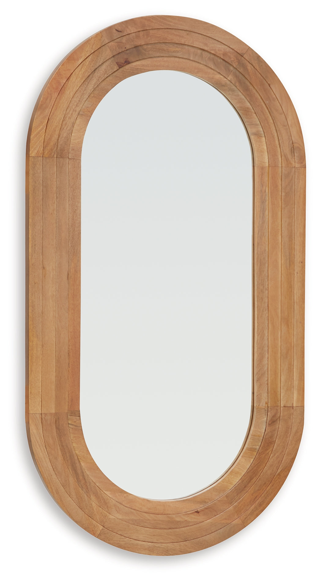 Daverly accent mirror angled view showing wood frame