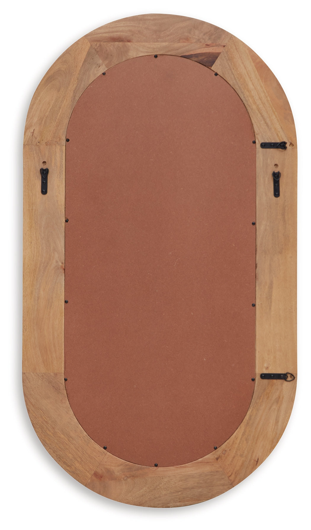 Back view of Daverly accent mirror showing hanging hardware