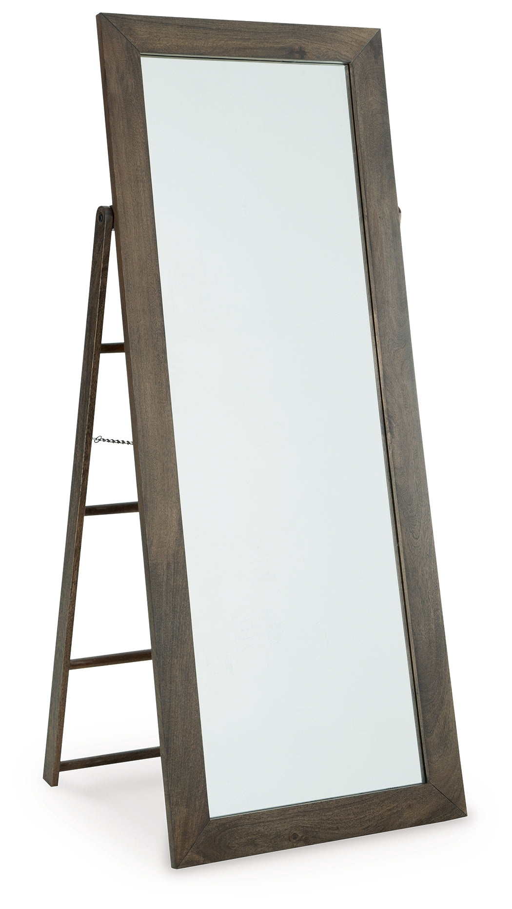 Dirkins floor mirror head-on view with wooden rectangular frame