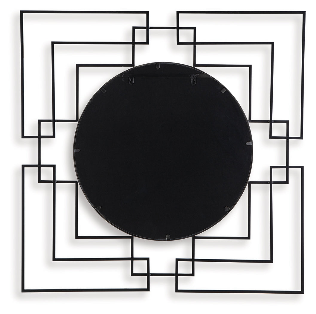 Oceanal accent mirror, back view showing hanging bracket