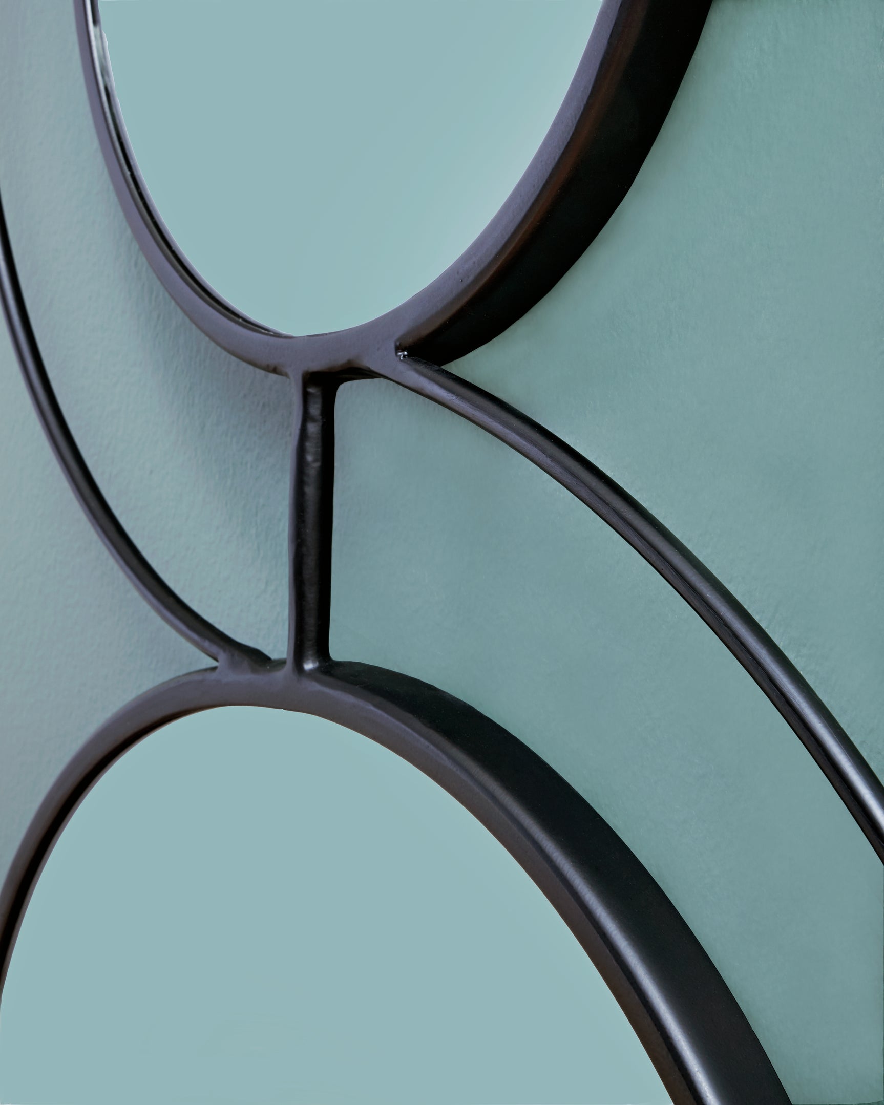 Close-up of Shayham Accent Mirror metal frame detail