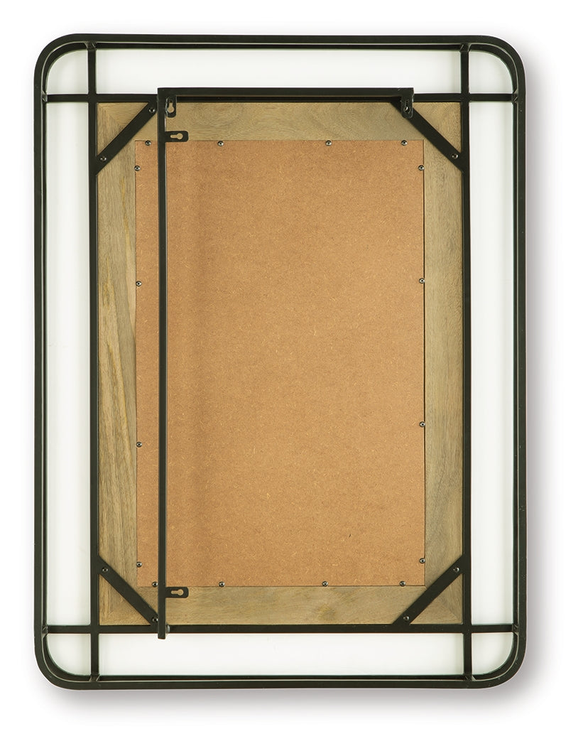 Back of Beelman Accent Mirror with hanging bracket