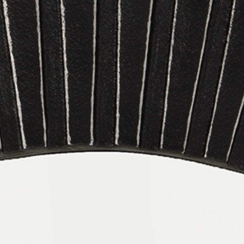 Ozias black accent mirror with ribbed cast aluminum frame