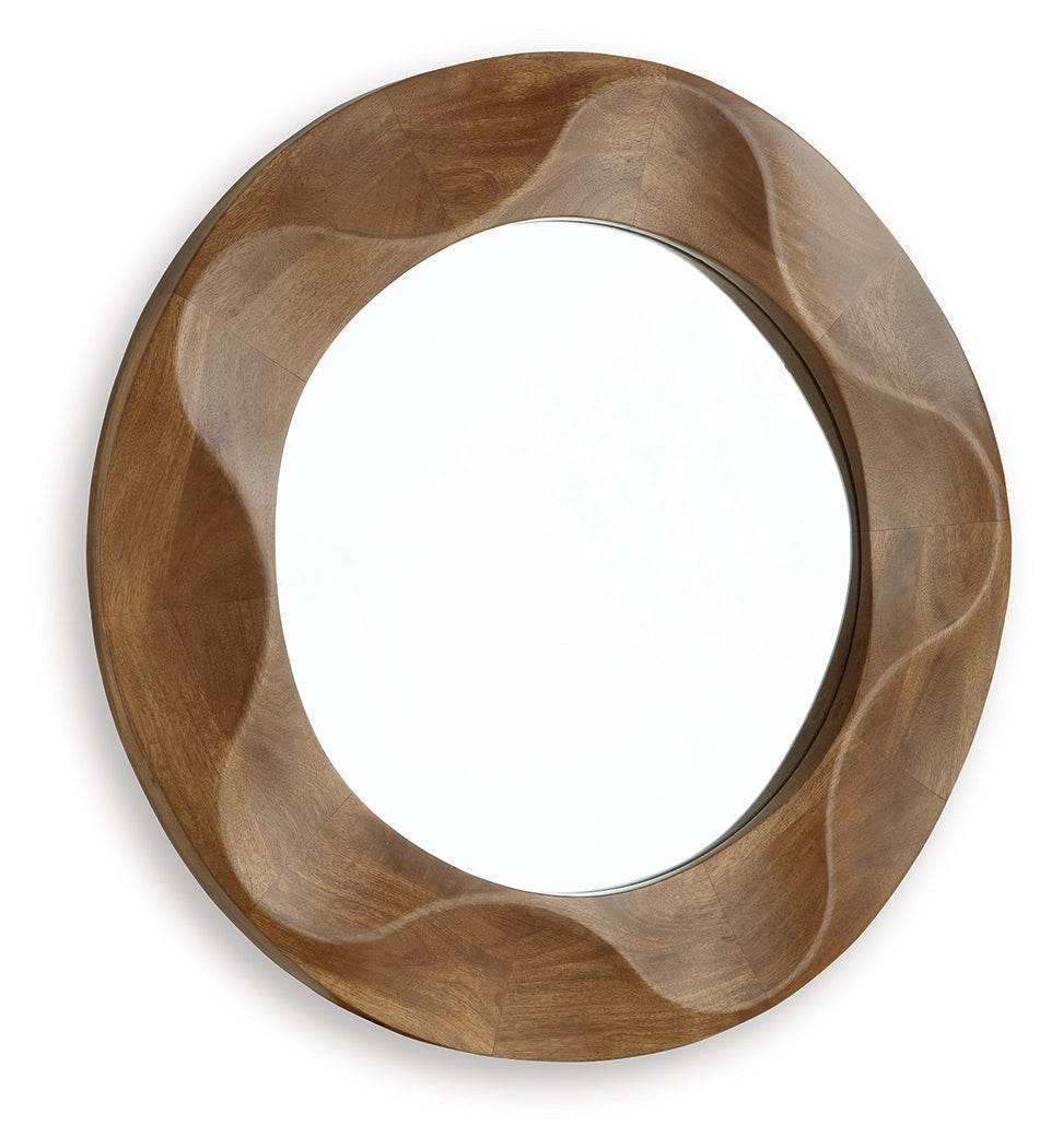 Aajon Accent Mirror Angled View Showing Wave Frame Detail