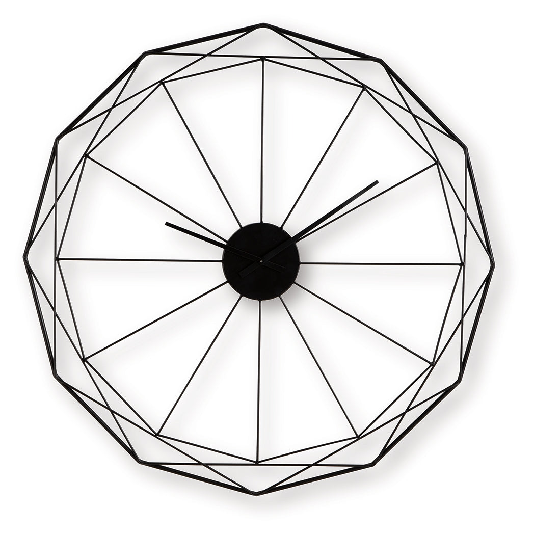 Arkthorne black metal wall clock front view