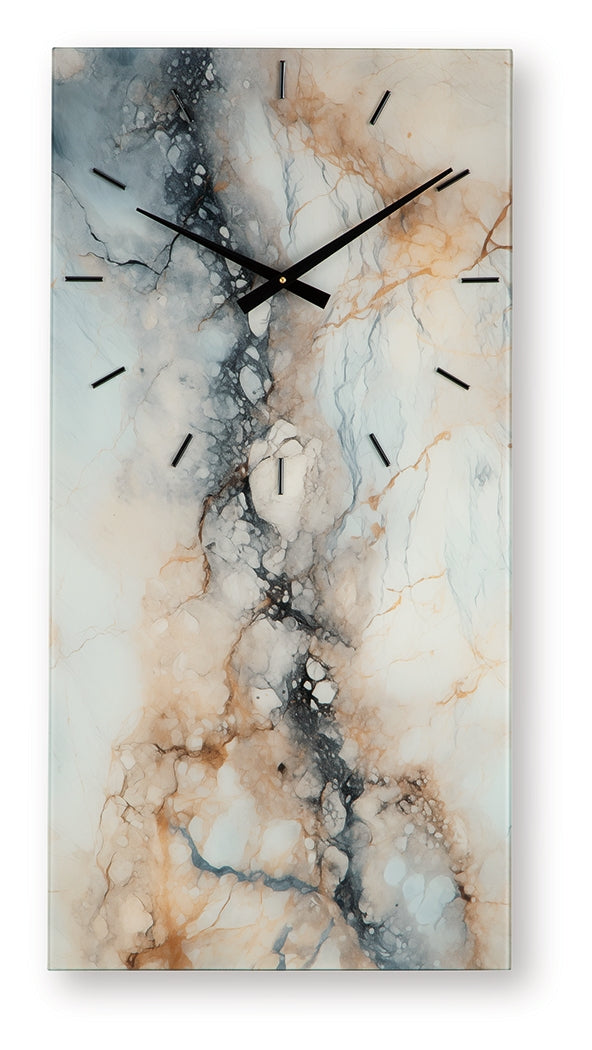 Teague wall clock angled view showing black metal frame