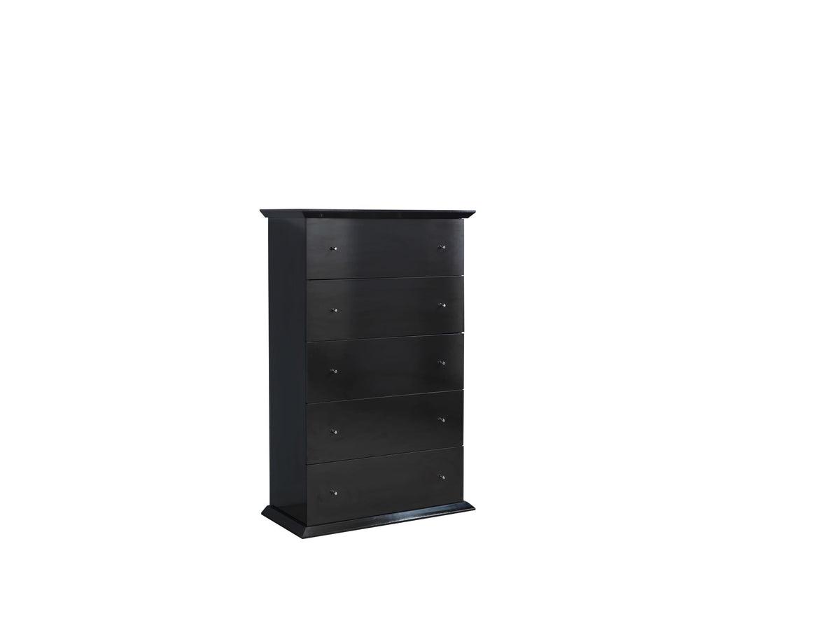side view of Natalie Black 4-Piece Queen Bedroom Set bed