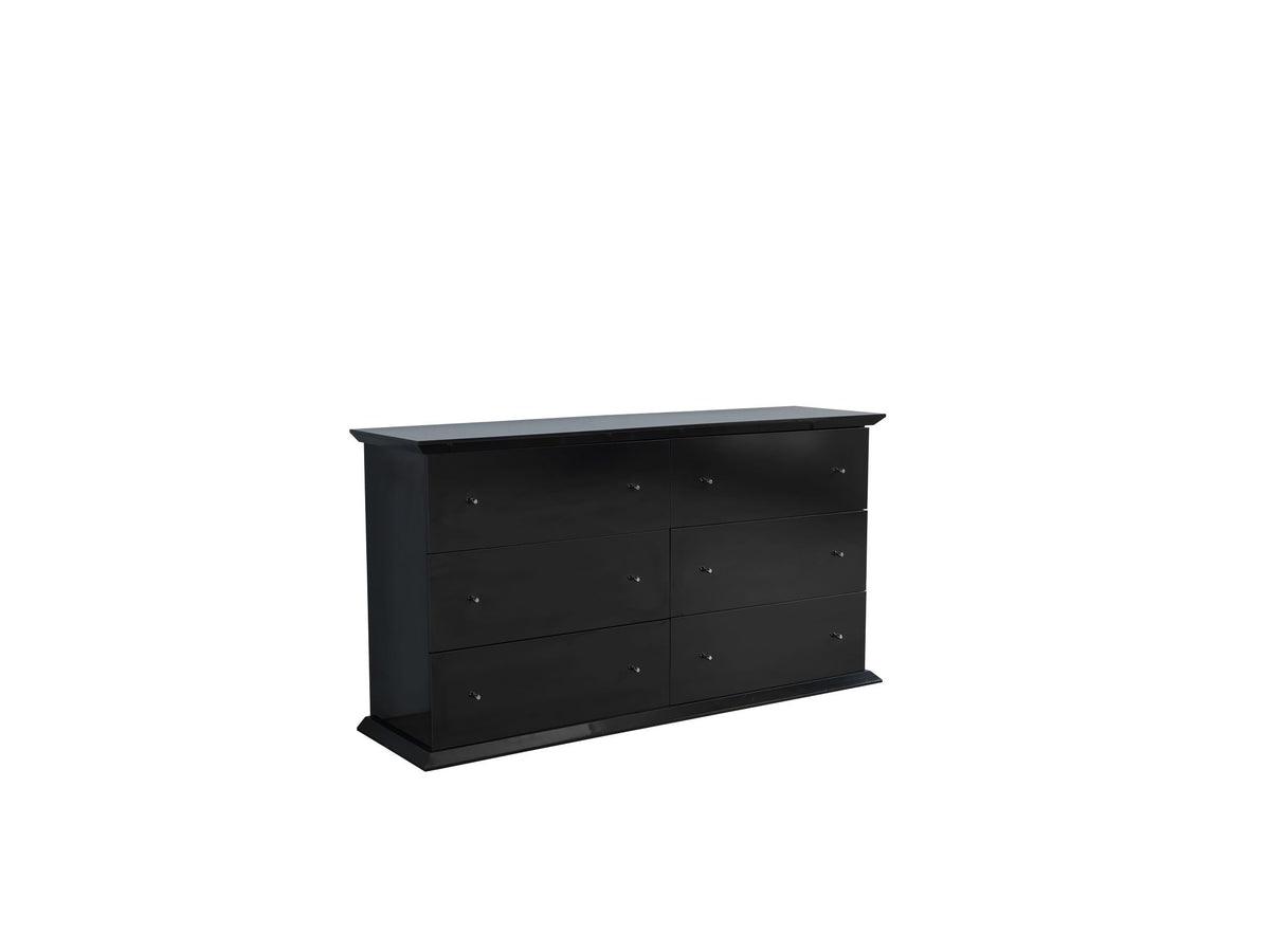 main view of Natalie Black 4-Piece Queen Bedroom Set bed