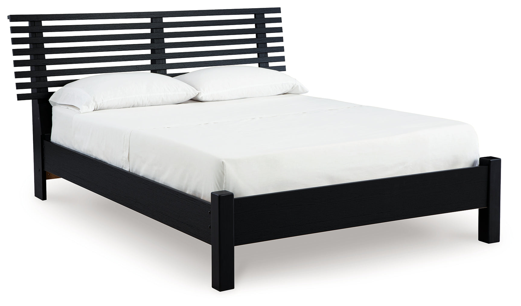 Danziar Matte Black Full Slat Panel Bed front view