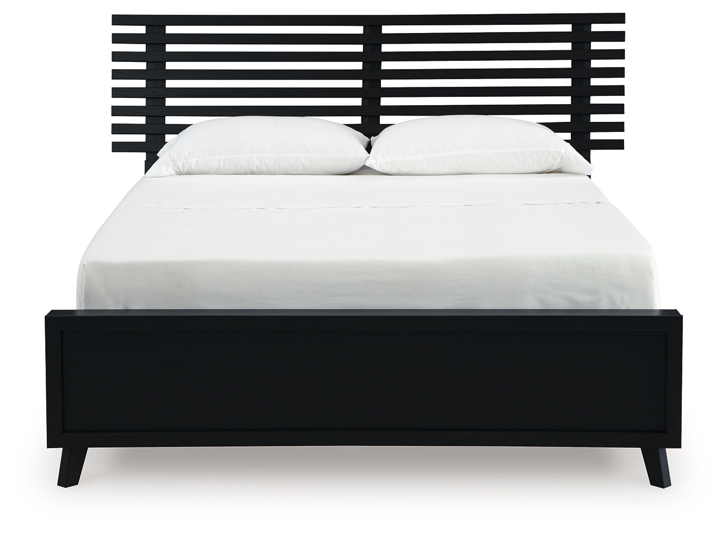 Danziar Matte Black Full Slat Panel Bed front view