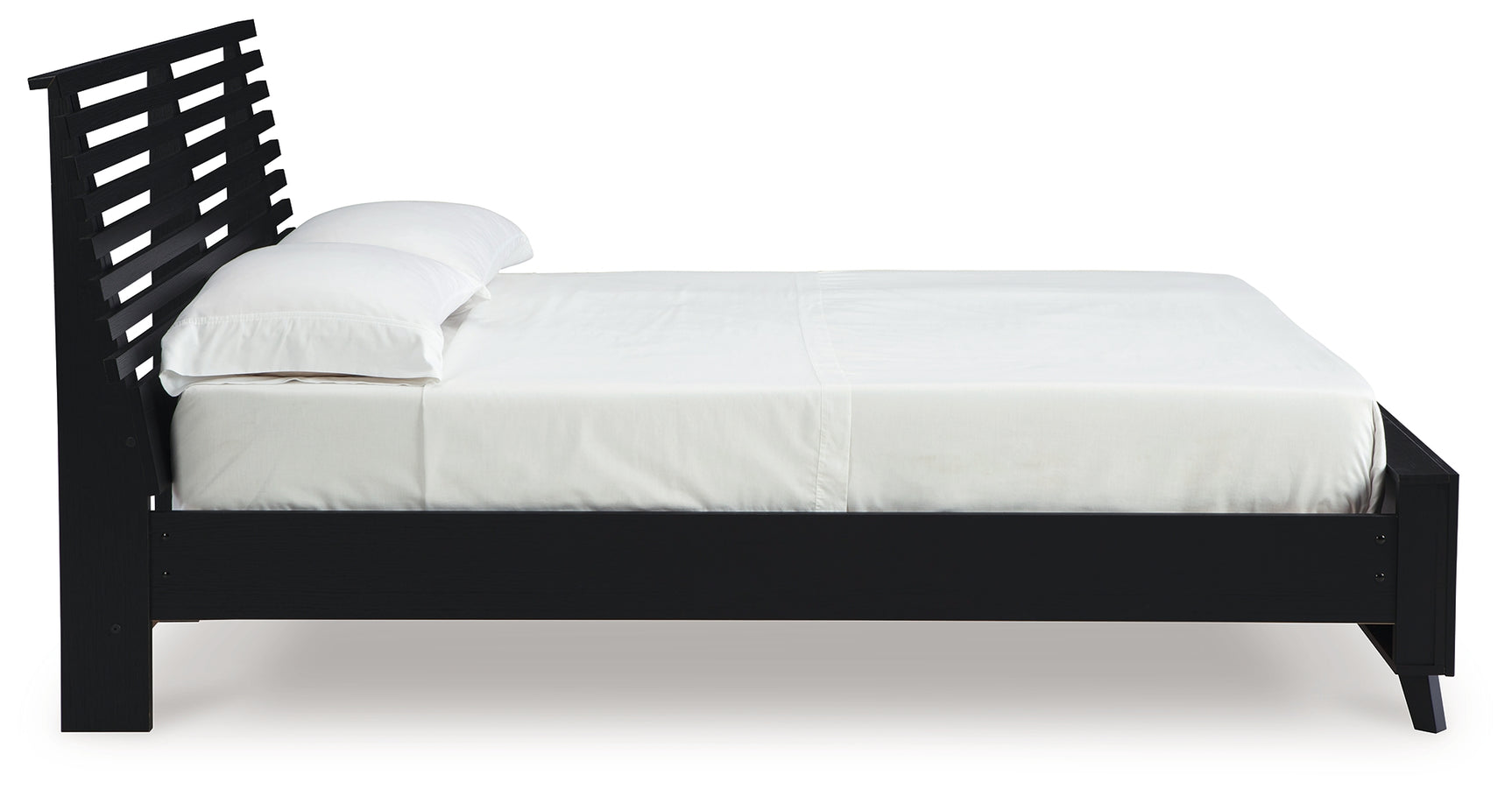 Danziar Matte Black Full Slat Panel Bed front view