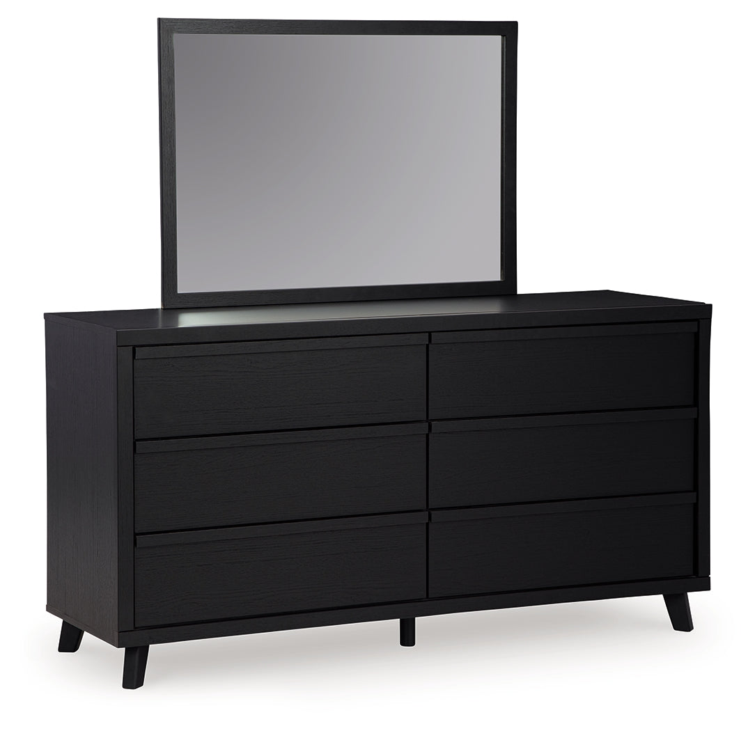 Danziar Black Dresser And Mirror