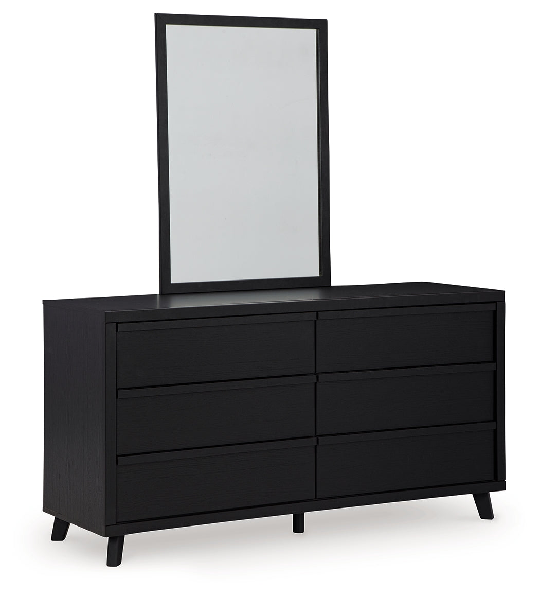 Danziar Black Dresser And Mirror