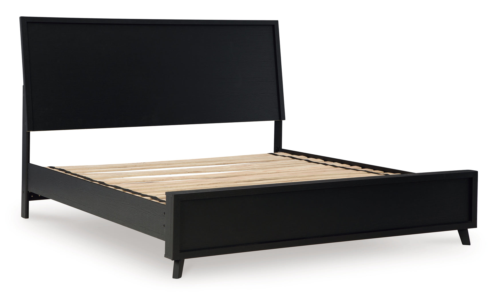 Danziar black queen panel bed head on
