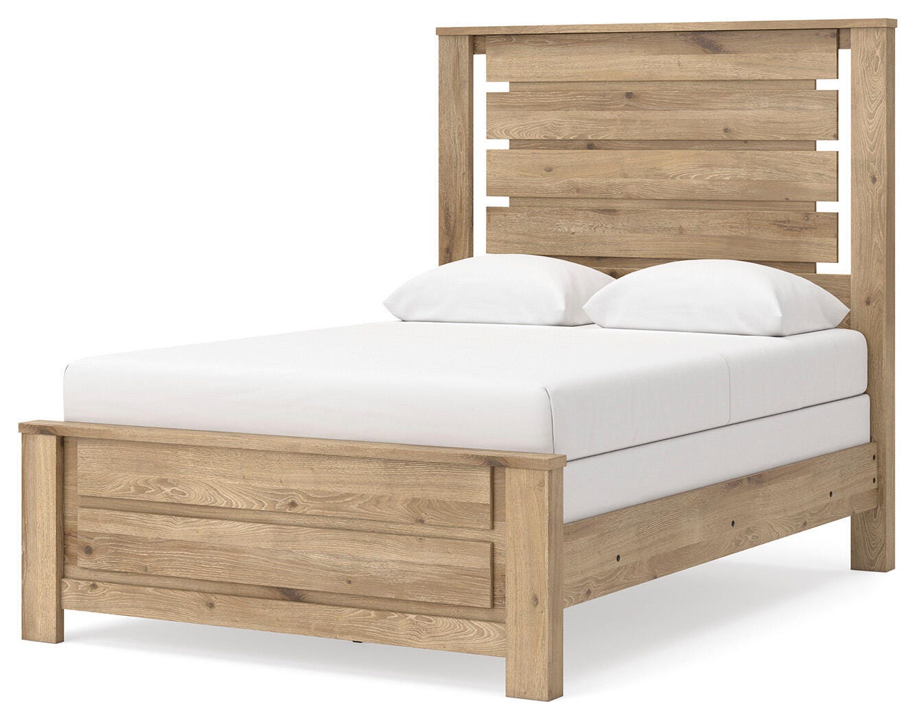 Brozmont Tan Full Panel Bed angled view