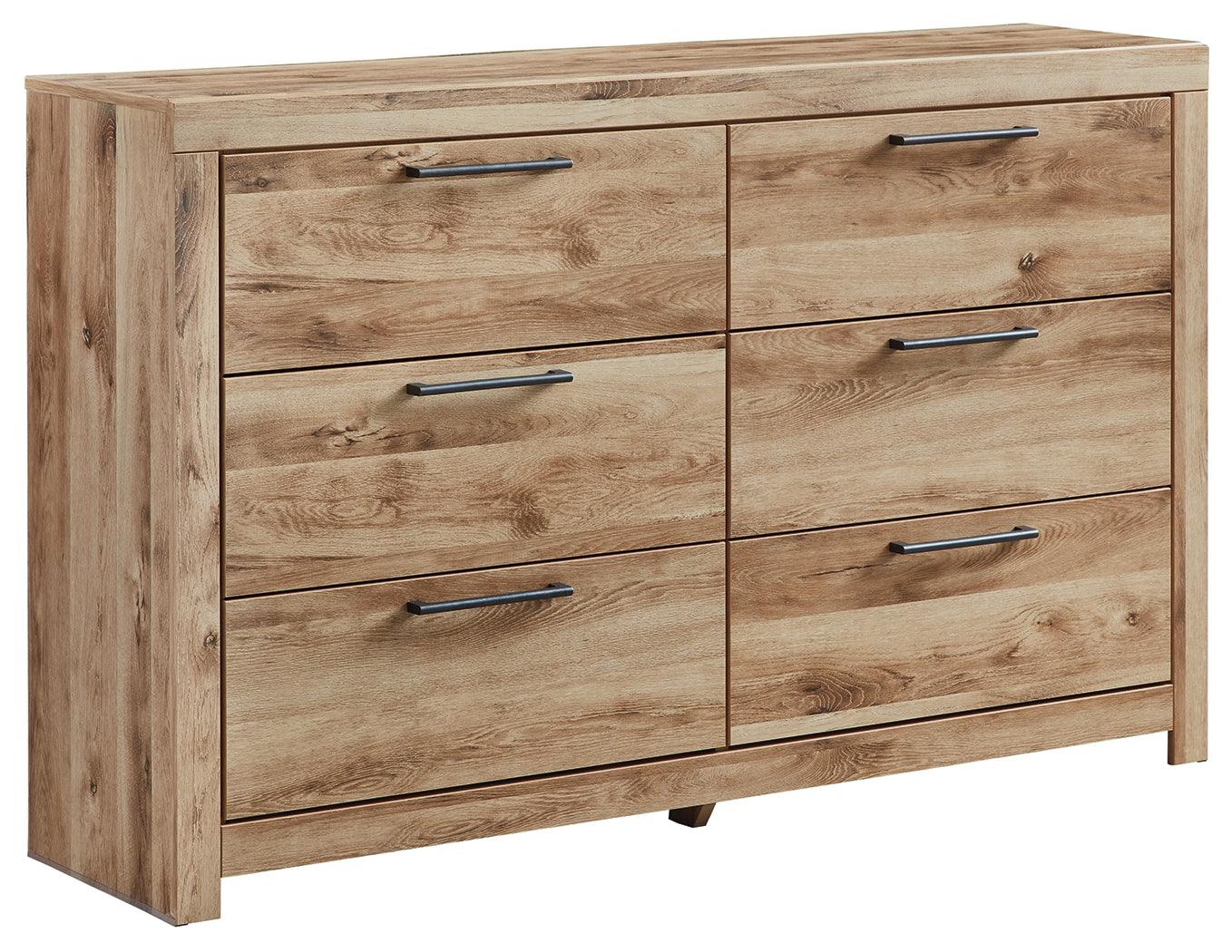 Hyanna Tan Dresser side angle showing drawer handles