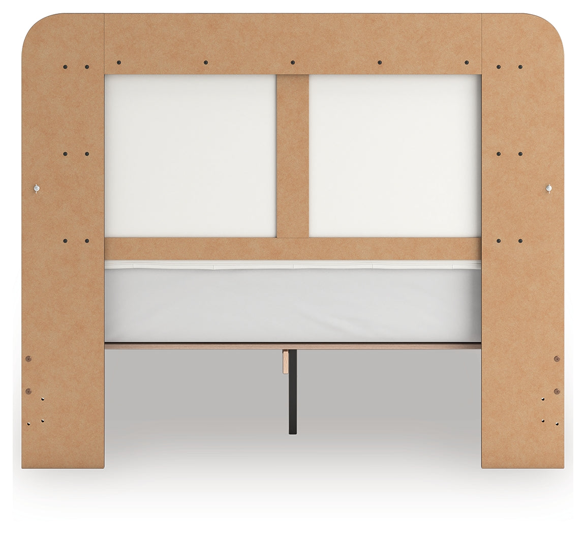 Platform rails and roll slats inside Kendanport Queen Upholstered Bed