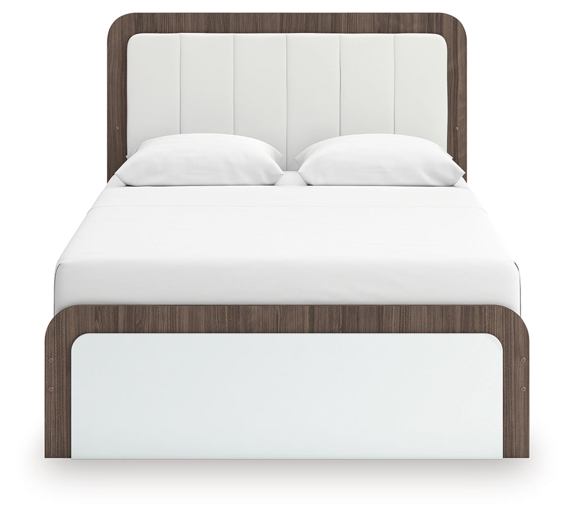 Back view of Kendanport Queen Upholstered Bed panel bed