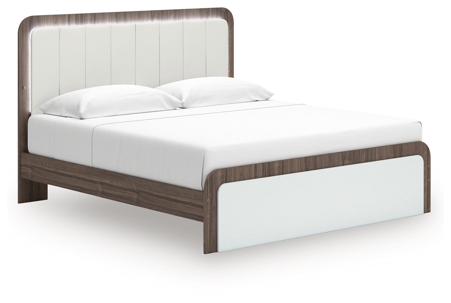 Close-up of LED Lighting on Upholstered Headboard