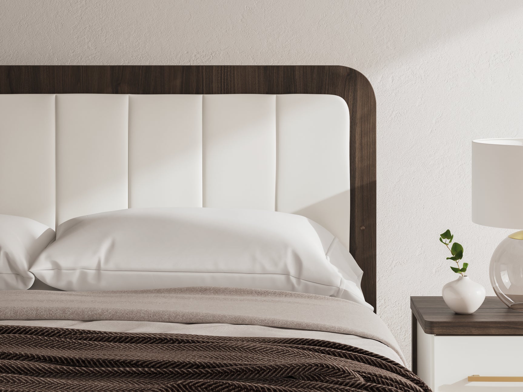 Detailed View of Upholstered Headboard Material