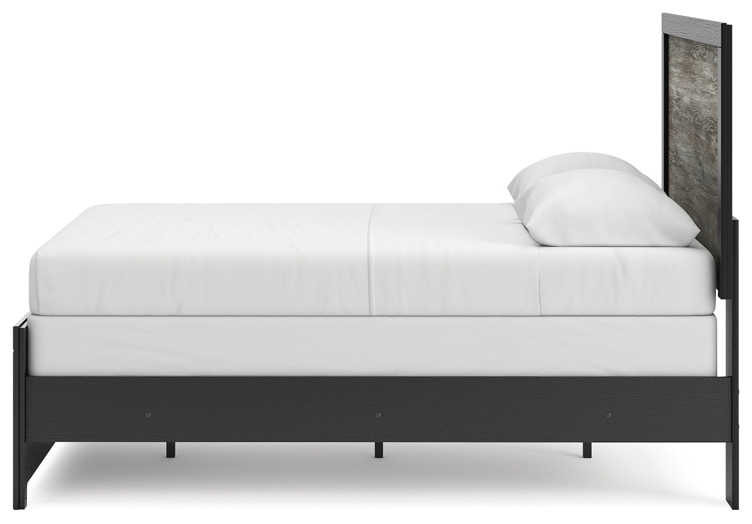 Broachmyn full panel bed alternate side angle with warm gray finish