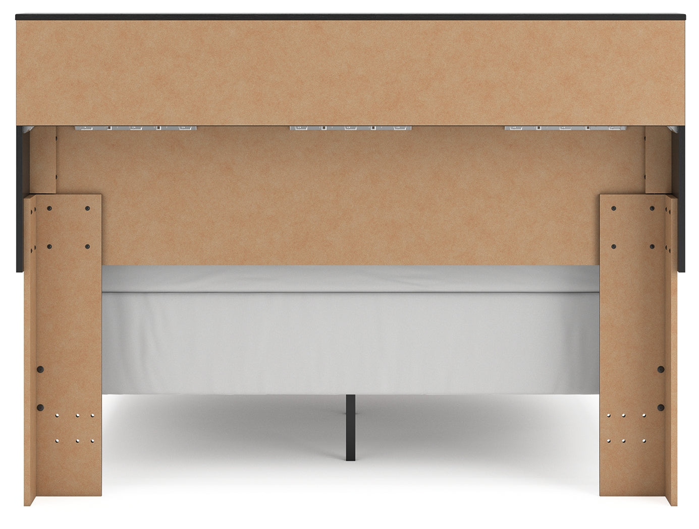 Broachmyn queen bookcase bed back view showing panel footboard