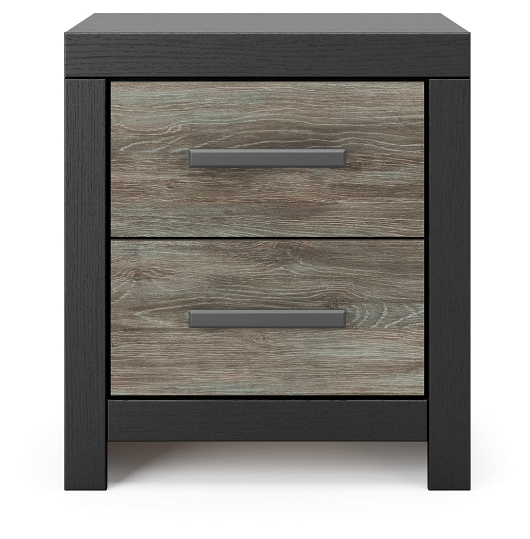 Broachmyn black and gray nightstand front view
